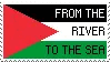 a stamp that says 'from the river to the sea / palestine will be free'