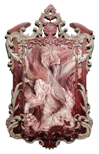 a painting made of meat