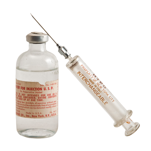 a syringe and medication