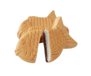 a taiyaki cut in half