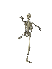 a skeleton doing ballet
