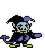 jevil jumping and laughing