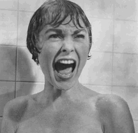 the shower scene from psycho, but the shadow of the knife is revealed to be a duck
