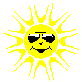 a rotating sunglasses-wearing sun
