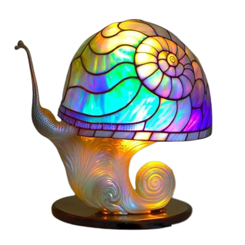 a multicolor mushroom lamp