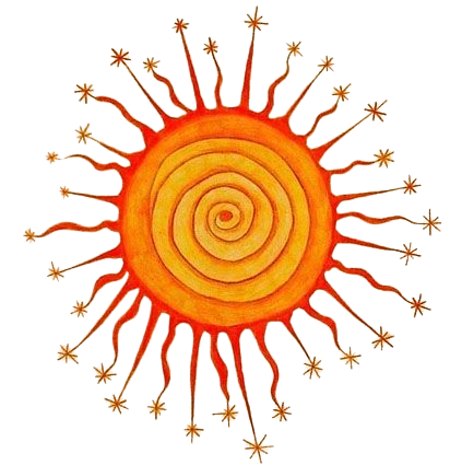 a stylized sun