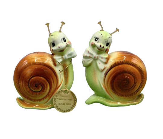 twin ceramic snails